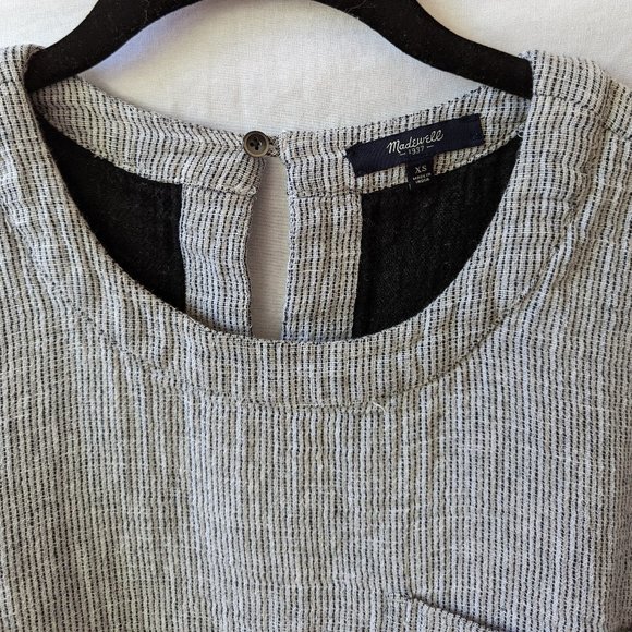 Madewell Black Grey Structured Top Size Extra Small - Picture 2 of 10